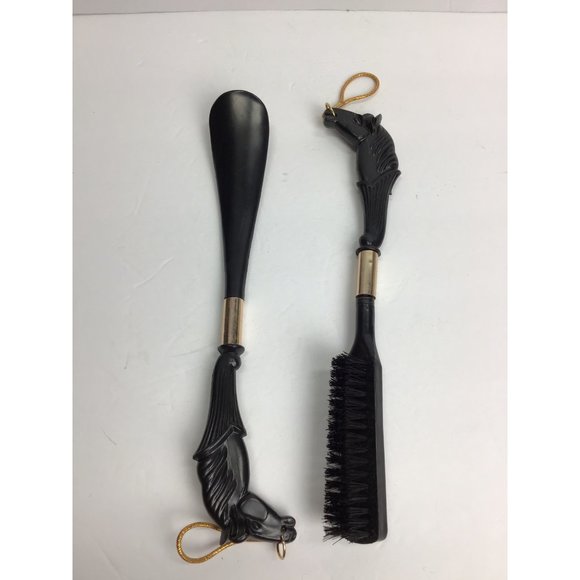 Vintage Horse Head Brush and Shoehorn Set, in original Box - Picture 2 of 6